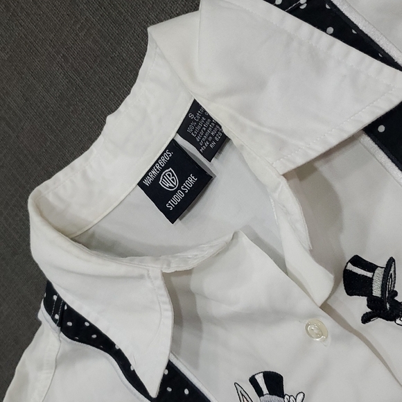 💥50% sale💥Vintage Warner Bros button down suspenders shirt szS #838 - Picture 6 of 6